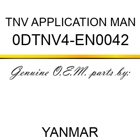 TNV APPLICATION MAN 0DTNV4-EN0042