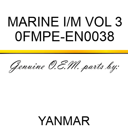MARINE I/M, VOL 3 0FMPE-EN0038