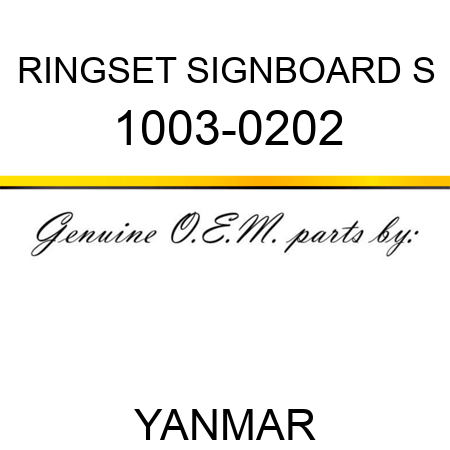 RINGSET SIGNBOARD S 1003-0202