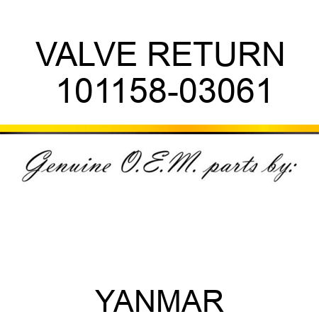 VALVE, RETURN 101158-03061