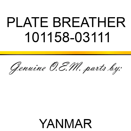PLATE, BREATHER 101158-03111