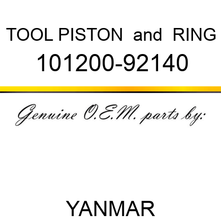 TOOL, PISTON & RING 101200-92140