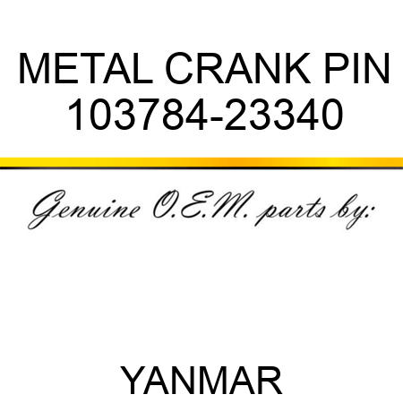 METAL, CRANK PIN 103784-23340