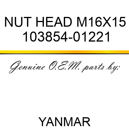NUT, HEAD M16X15 103854-01221