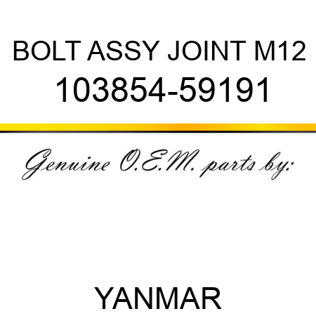 BOLT ASSY, JOINT M12 103854-59191