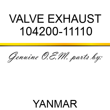 VALVE, EXHAUST 104200-11110