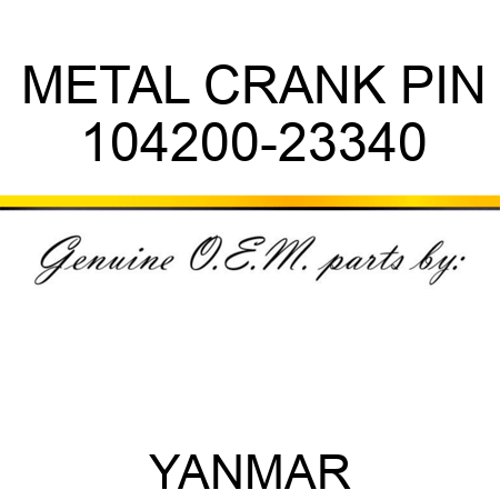 METAL, CRANK PIN 104200-23340
