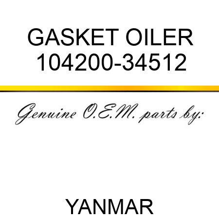 GASKET, OILER 104200-34512