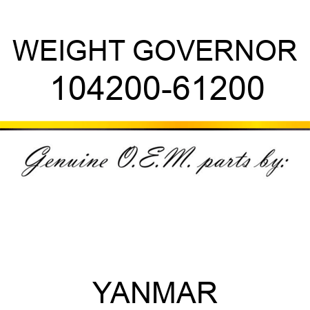 WEIGHT, GOVERNOR 104200-61200