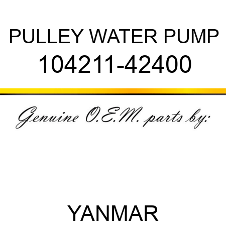 PULLEY, WATER PUMP 104211-42400