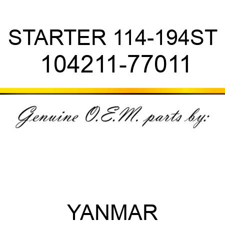 STARTER, 114-194ST 104211-77011