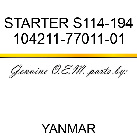STARTER, S114-194 104211-77011-01