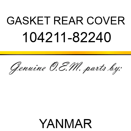 GASKET, REAR COVER 104211-82240