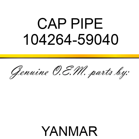 CAP, PIPE 104264-59040