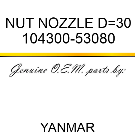NUT, NOZZLE D=30 104300-53080