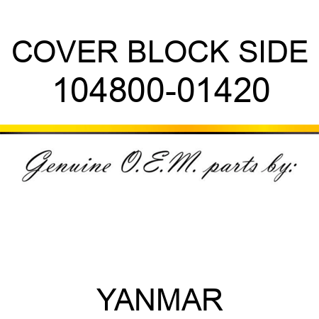 COVER, BLOCK SIDE 104800-01420