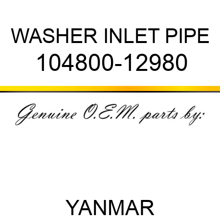 WASHER, INLET PIPE 104800-12980