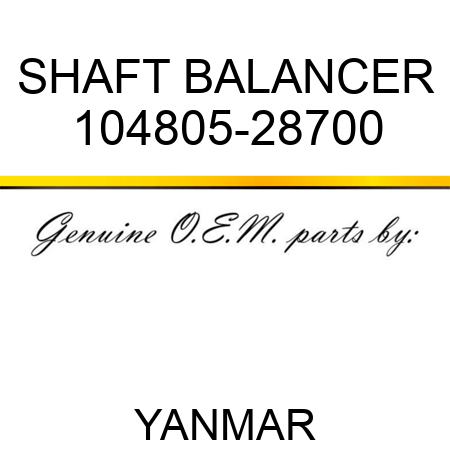 SHAFT, BALANCER 104805-28700