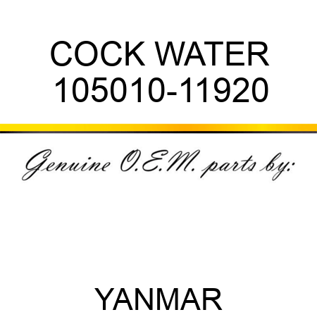 COCK, WATER 105010-11920
