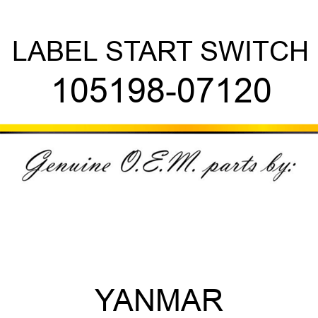 LABEL, START SWITCH 105198-07120