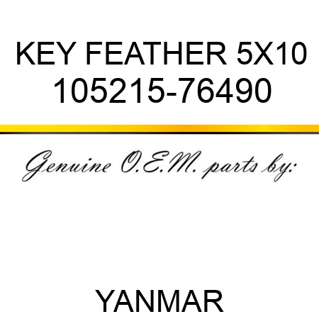 KEY, FEATHER 5X10 105215-76490