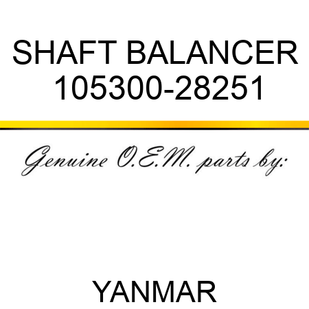 SHAFT, BALANCER 105300-28251