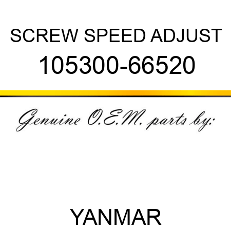 SCREW, SPEED ADJUST 105300-66520