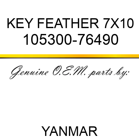 KEY, FEATHER 7X10 105300-76490