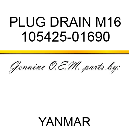 PLUG, DRAIN M16 105425-01690