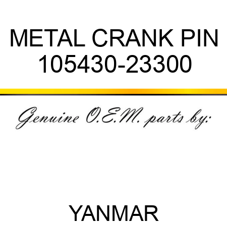 METAL, CRANK PIN 105430-23300