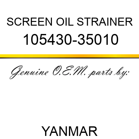 SCREEN, OIL STRAINER 105430-35010