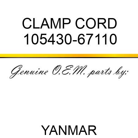 CLAMP, CORD 105430-67110