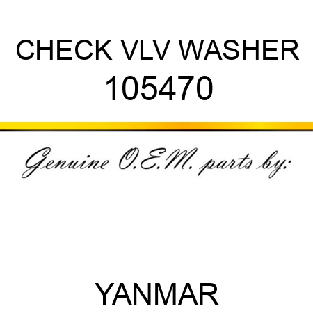 CHECK VLV WASHER 105470