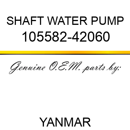 SHAFT, WATER PUMP 105582-42060