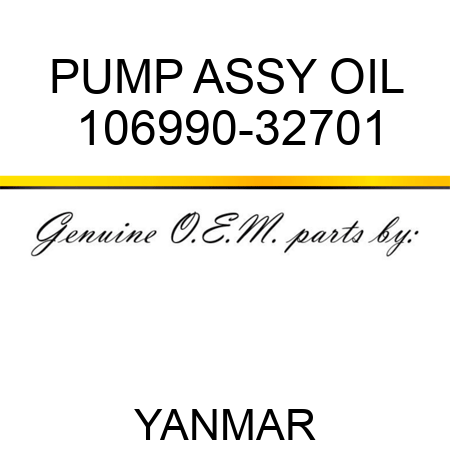 PUMP ASSY, OIL 106990-32701