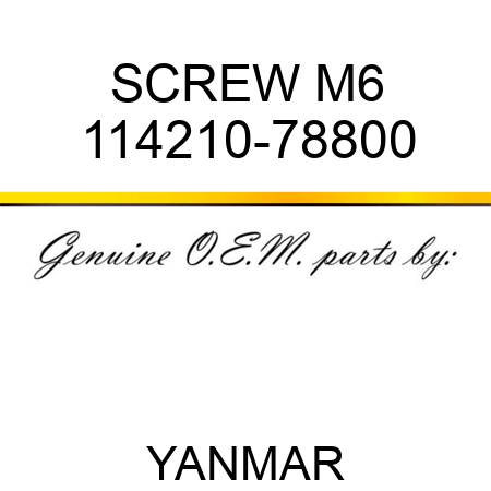SCREW, M6 114210-78800