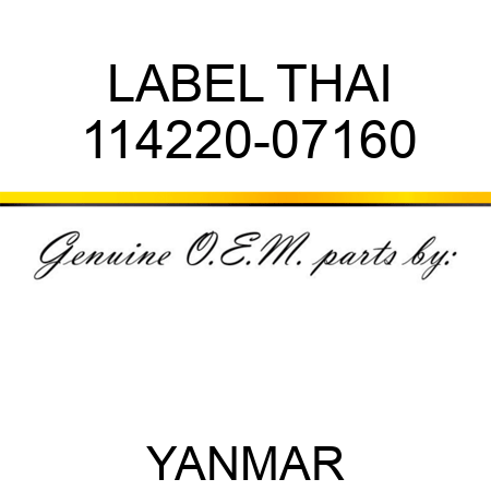 LABEL, THAI 114220-07160