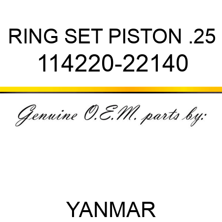 RING SET, PISTON .25 114220-22140