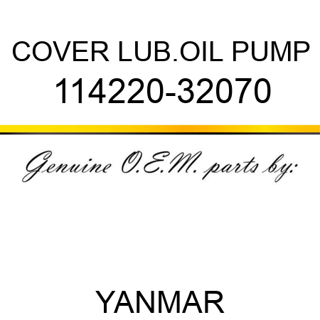 COVER, LUB.OIL PUMP 114220-32070