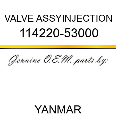 VALVE ASSY,INJECTION 114220-53000