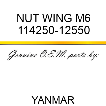 NUT, WING M6 114250-12550