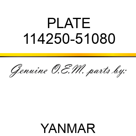 PLATE 114250-51080