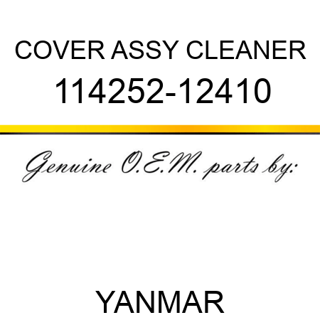 COVER ASSY, CLEANER 114252-12410