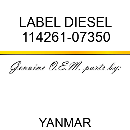 LABEL, DIESEL 114261-07350