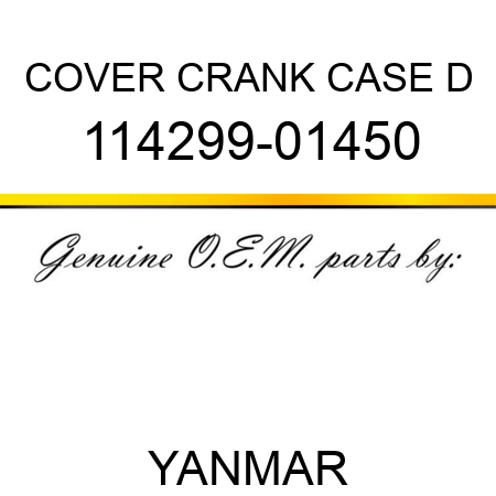 COVER, CRANK CASE D 114299-01450