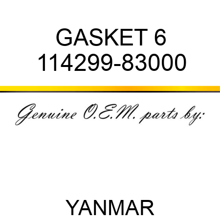 GASKET, 6 114299-83000