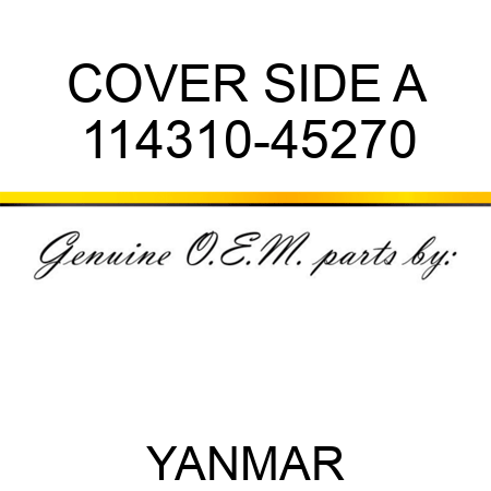 COVER, SIDE A 114310-45270