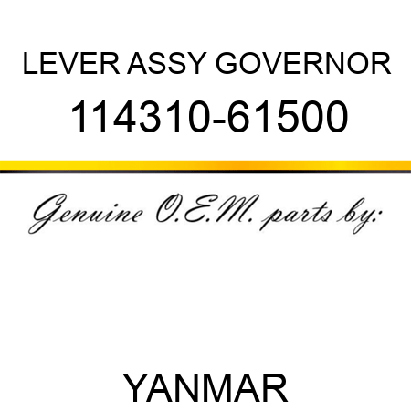 LEVER ASSY, GOVERNOR 114310-61500