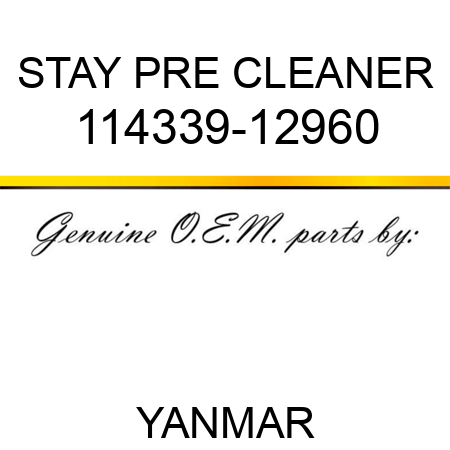 STAY, PRE CLEANER 114339-12960