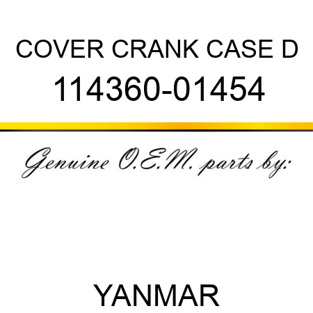 COVER, CRANK CASE D 114360-01454